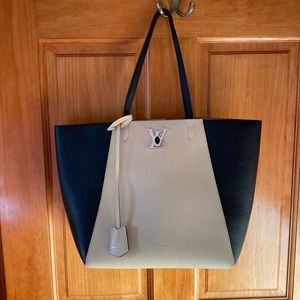 Gently Used Louis Vuitton Lockme Tote Black and Vanilla
